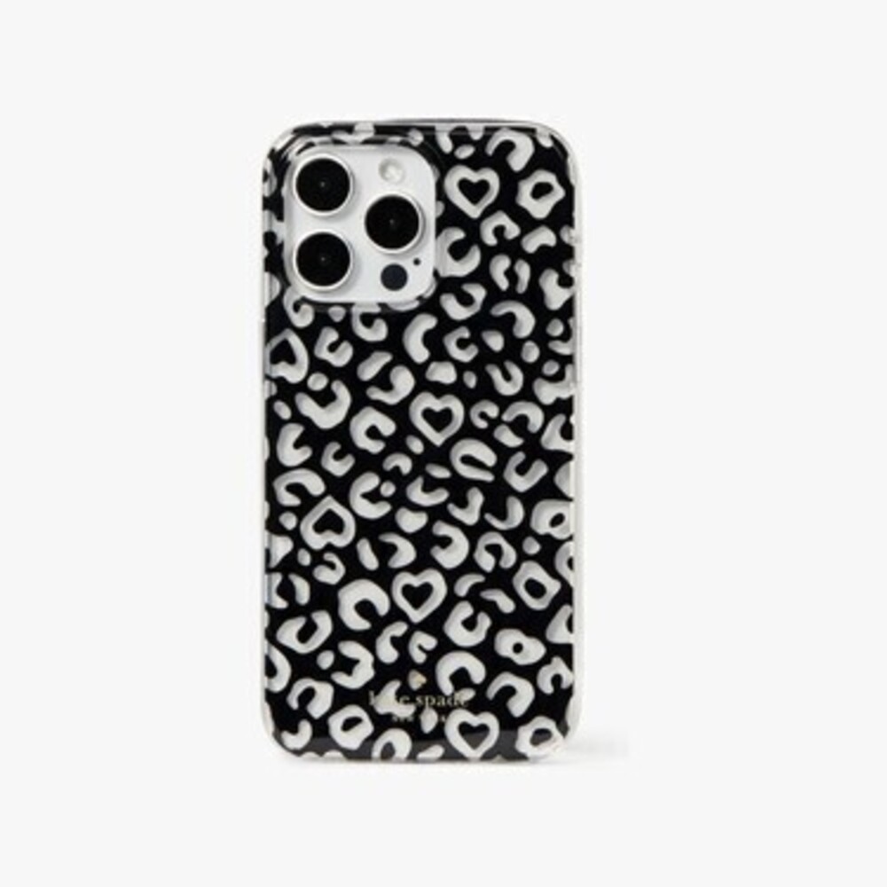 Graphic Leopard Heart Printed iPhone 15 Pro Max Case